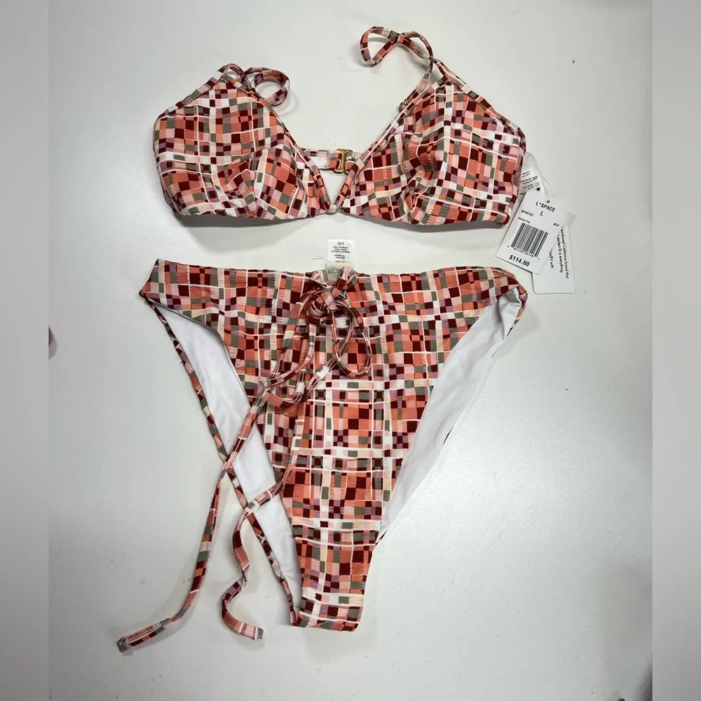 L*Space Block Party Swim Set Joy Bottom & Helena Top New With Tags Size Large